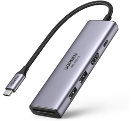 Slika izdelka: Priklopna postaja USB-C => Ugreen HDMI 2xUSB USB-C 100W Čitalec kartic (60384)