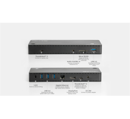 Slika izdelka: Priklopna postaja USB-C => Wavlink WL-UTD01 Thunderbolt 3 DisplayPort 4xUSB3.0 85W 1xLAN čitalec kartic SD/microSD (WL-UTD01/WL-UTD01H)