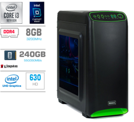 Slika izdelka: Računalnik MEGA MT 4000S i3-10100/Intel 630/8GB/240GB-SATA/350W/Brez OS