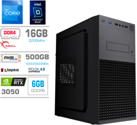 Slika izdelka: Računalnik MEGA MT S4 i5-11400F/RTX3050/16GB/500GB-4.0/450W/Brez OS