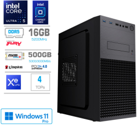 Slika izdelka: Računalnik MEGA MT S4 Ultra 5 235/Intel grafika/16GB-DDR5/500GB-4.0/450W/Win11Pro