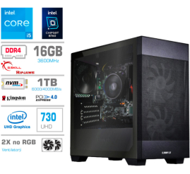 Slika izdelka: Računalnik MEGA MT S7X BUSINESS i5-13400/Intel 730/16GB/1TB-4.0/750W/Brez OS/črna