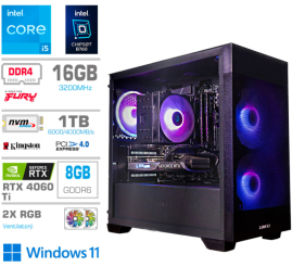 Slika izdelka: Računalnik MEGA MT S7X GAMER i5-13400F/RTX4060Ti-8GB/16GB/1TB-4.0/750W/Win11Home/črna
