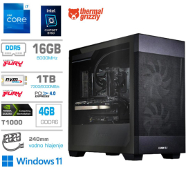 Slika izdelka: Računalnik MEGA MT S7X WORKSTATION i7-13700F/T1000-4GB/16GB-DDR5/1TB-4.0/750W/Win11Pro/črna