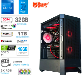 Slika izdelka: Računalnik MEGA MT S8 i7-12700K/RTX5070Ti/32GB/1TB-4.0/750W/Brez OS/črna RGB + Estetski napajalni kabli [Rdeča / Črna]