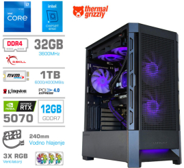 Slika izdelka: Računalnik MEGA MT S8 i7-12700K/RTX5070/32GB/1TB-4.0/750W/Brez OS/črna RGB + Estetski napajalni kabli [Vijolična / Črna]