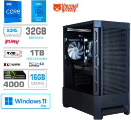 Slika izdelka: Računalnik MEGA MT WORKSTATION S8 i7-14700F/RTX4000/32GB-DDR5/1TB-4.0/750W/Win 11 PRO/črna