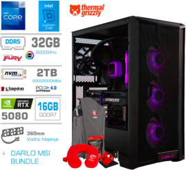 Slika izdelka: Računalnik MEGA TWR S10 i9-12900KF/RTX5080/32GB/2TB-4.0/1000W/Brez OS/črna RGB + Estetski napajalni kabli [Vijola / Črna]