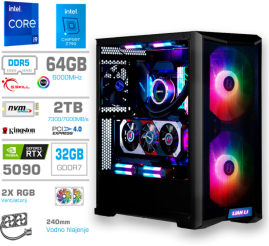 Slika izdelka: Računalnik MEGA TWR S10 i9-14900K/RTX5090/64GB-DDR5/2TB-4.0/1000W/Brez OS/črna RGB