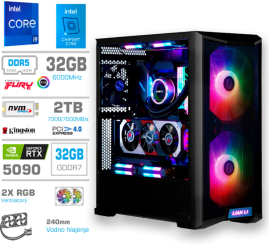 Slika izdelka: Računalnik MEGA TWR S10 i9-14900K/RTX5090/32GB-DDR5/2TB-4.0/1000W/Brez OS/črna RGB