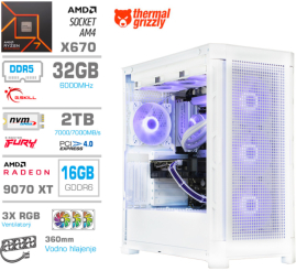 Slika izdelka: Računalnik MEGA TWR S11 R7-7700X/RX9070 XT/32GB-DDR5/2TB-4.0/1050W/Brez OS/bela RGB + Estetski napajalni kabli [Vijolična / Bela]