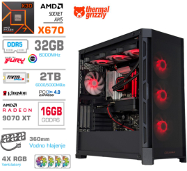 Slika izdelka: Računalnik MEGA TWR S11 R7-7800X3D/RX9070 XT/32GB-DDR5/2TB-4.0/1050W/Brez OS/črna RGB