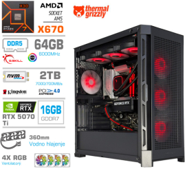 Slika izdelka: Računalnik MEGA TWR S11 R7-9800X3D/RTX5070Ti/64GB-DDR5/2TB-4.0/1050W/Brez OS/črna RGB