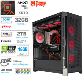 Slika izdelka: Računalnik MEGA TWR S11 R7-9800X3D/RTX5080/32GB-DDR5/2TB-4.0/1050W/Brez OS/črna RGB + Estetski napajalni kabli [Rdeča / Črna]