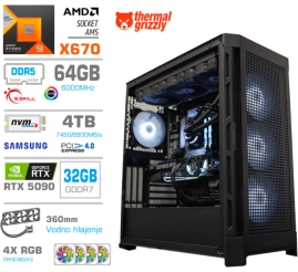 Slika izdelka: Računalnik MEGA TWR S11 R9-9950X/RTX5090/64GB-DDR5/4TB-4.0/1050W/Brez OS/črna RGB