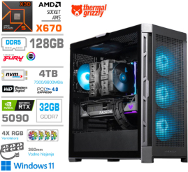 Slika izdelka: Računalnik MEGA TWR S11 R9-9950X3D/RTX5090/128GB-DDR5/4TB-4.0/1050W/Win11Home/črna RGB