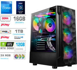 Slika izdelka: Računalnik MEGA TWR S7 i5-12400F/RTX3060/16GB/1TB-4.0/750W/Brez OS RGB