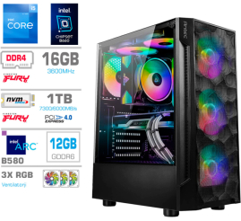 Slika izdelka: Računalnik MEGA TWR S7 i5-12400F/Intel Arc B580/16GB/1TB-4.0/750W/Brez OS RGB