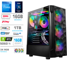 Slika izdelka: Računalnik MEGA TWR S7 i5-12600K/RTX5060Ti-16GB/16GB/1TB-4.0/750W/Brez OS RGB