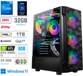 Slika izdelka: Računalnik MEGA TWR S7 i7-12700K/RTX4060Ti-8GB/32GB/1TB-4.0/750W/Win11Home RGB