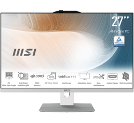 Slika izdelka: Računalnik MSI Modern AM272P 1M-1222XEU Core 7 / 16GB / 1TB SSD / 27" FHD / NoOS / bel - nastavljiv po višini