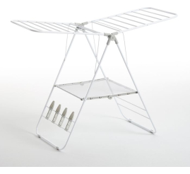 Slika izdelka: Rayen Večnamensko jekleno stojalo za perilo belo/sivo, 145 x 61 x 98 cm