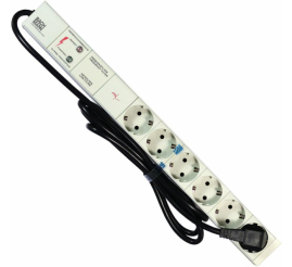 Slika izdelka: Razdelilec Bachmann 2,00m 6x230V ALU rack 1U (333.402)