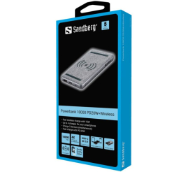 Slika izdelka: Sandberg Powerbank 10000 mAh PD20W+Wireless prenosna baterija