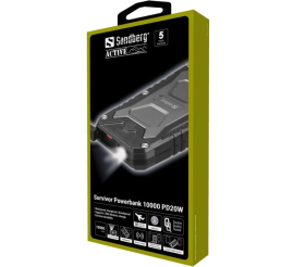 Slika izdelka: Sandberg Survivor Power Bank 10000 mAh PD20W prenosna baterija