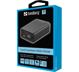 Slika izdelka: Sandberg Travel Powerbank 20000 mAh PD65W prenosna baterija