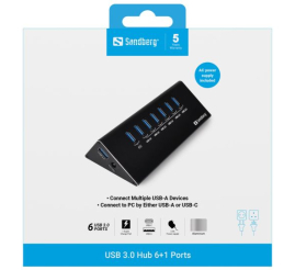 Slika izdelka: Sandberg USB 3.0 Hub 6+1 ports vozlišče