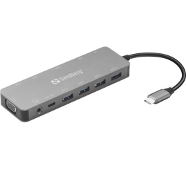 Slika izdelka: Sandberg USB-C 13-v-1 Travel Dock priklopna postaja za prenosnike