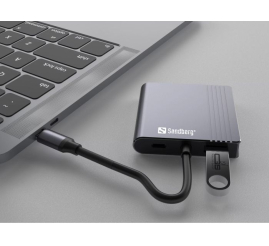 Slika izdelka: Sandberg USB-C 2xHDMI+USB+PD priklopna postaja