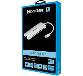 Slika izdelka: Sandberg USB-C Dock HDMI+LAN+SD+USB 100W priklopna postaja