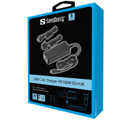 Slika izdelka: Sandberg USB-C Charger PD100W EU+UK polnilnik