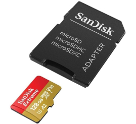 Slika izdelka: SanDisk Extreme microSDXC 128GB for Action Cams and Drones + SD Adapter 190MB/s & 90MB/s A2 C10 V30 