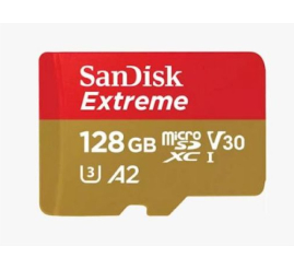 Slika izdelka: SanDisk Extreme microSDXC 128GB for Action Cams and Drones + SD Adapter 190MB/s & 90MB/s A2 C10 V30 
