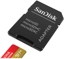 Slika izdelka: SANDISK Extreme microSDXC 256GB UHS-I 4K UHD SD adapter (SDSQXAV-256G-GN6MA) spominska kartica