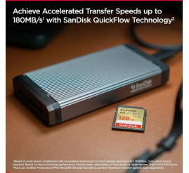 Slika izdelka: SanDisk Extreme PLUS 128GB SDHC Mspominska kartica 180MB/s in 90MB/s branje/pisanje, UHS-I, Class 10