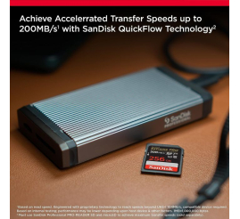 Slika izdelka: SanDisk Extreme PRO 256GB SDXC+ 2 leti RescuePRO Deluxe do 200MB/s & 140MB/s branje/zapisovanje, UHS