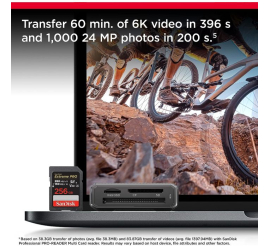 Slika izdelka: SanDisk Extreme PRO 256GB V60 UHS-II SD, 280/150MB/s,V60,C10,UHS-II