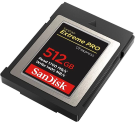 Slika izdelka: SanDisk Extreme PRO CFexpress tip B, 512GB, 1700MB/s Branje, 1400MB/s Pisanje
