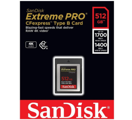 Slika izdelka: SanDisk Extreme PRO CFexpress tip B, 512GB, 1700MB/s Branje, 1400MB/s Pisanje