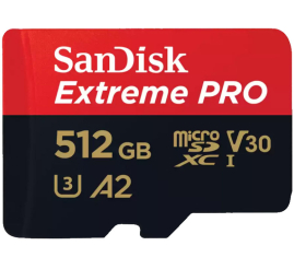 Slika izdelka: SANDISK Extreme PRO microSDXC 512GB UHS-I 4K UHD (SDSQXCD-512G-GN6MA) spominska kartica