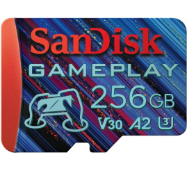 Slika izdelka: SanDisk GamePlay microSDXC UHS-I Card, 256GB Gaming microSDXC, 190MB/s, 130MB/s W, UHS-I, V30, U3, C