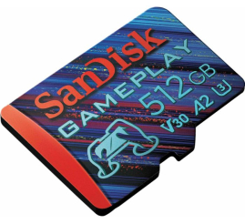 Slika izdelka: SanDisk GamePlay microSDXC UHS-I Card, 512GB Gaming microSDXC, 190MB/s, 130MB/s W, UHS-I, V30, U3, C