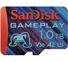 Slika izdelka: SanDisk GamePlay microSDXC UHS-I Card, 1TB Gaming microSDXC, 190MB/s, 130MB/s W, UHS-I, V30, U3, C10