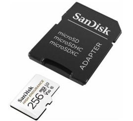 Slika izdelka: SanDisk High Endurance video microSDHC 256GB + SD Adapter Full HD / 4K video, do 100/40 MB/s C10, U3