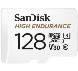 Slika izdelka: SanDisk High Endurance video microSDHC 128GB + SD Adapter Full HD / 4K video, do 100/40 MB/s C10, U3