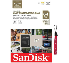Slika izdelka: SanDisk MAX ENDURANCE microSDXC 64GB + SD Adapter